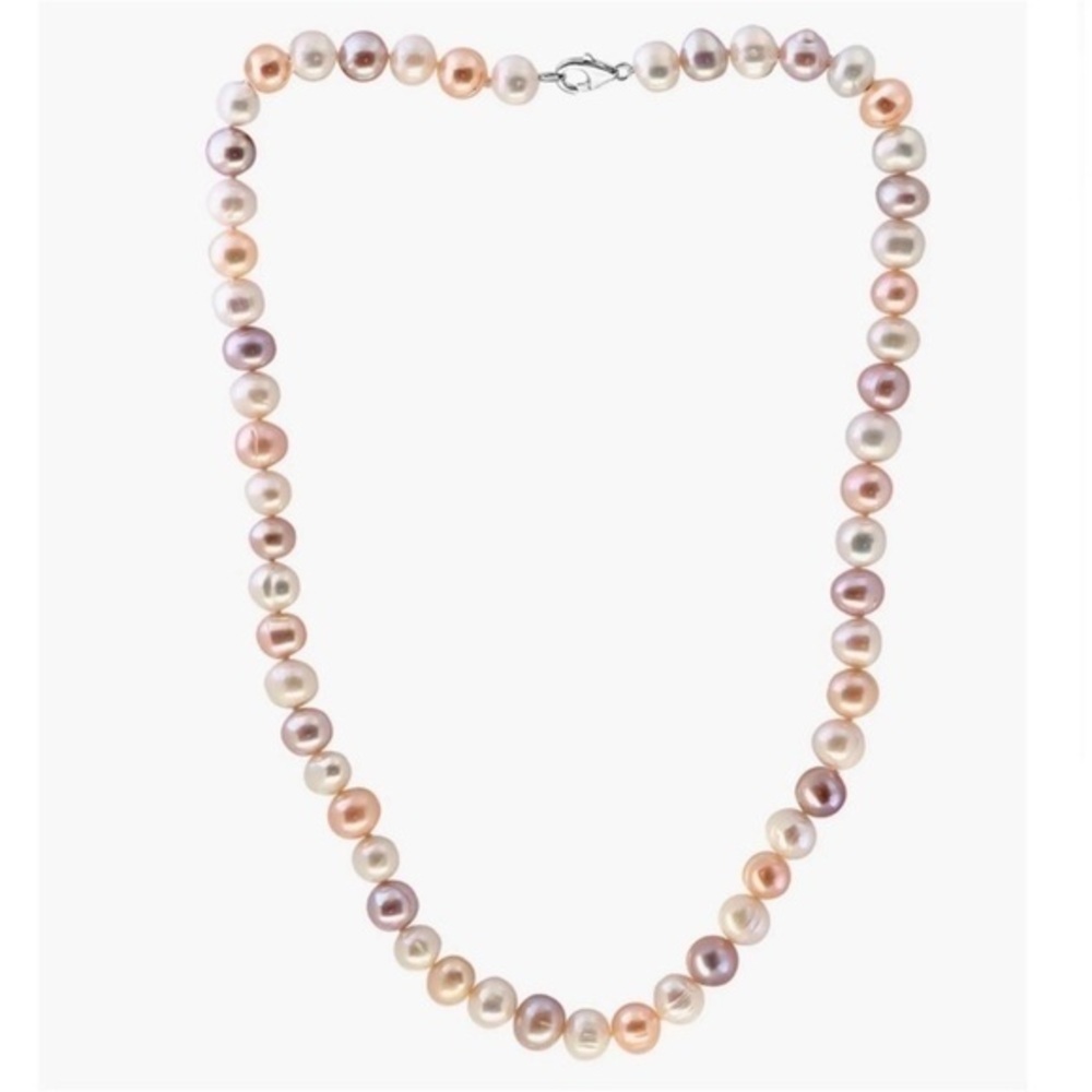 NWT Effy sterling silver Multi Color Cultured Pearl necklace